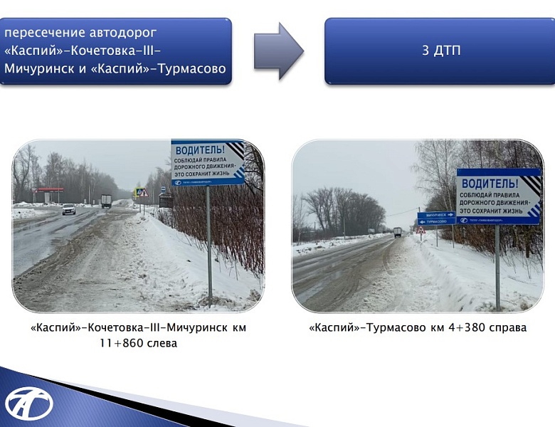 Список опасных участков дорог регионального и межмуниципального значения Тамбовской области